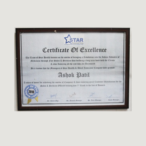Certificate Of Exellence